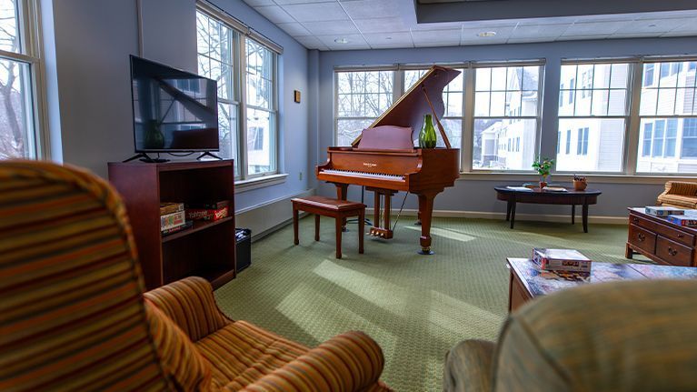 Grand piano in room