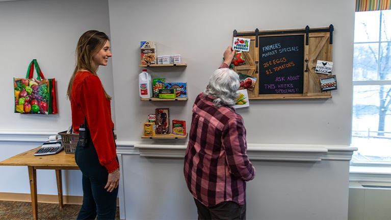 Masoincare resident at realistic grocery store