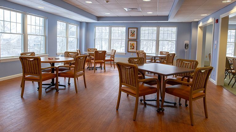 Room with tables and chairs