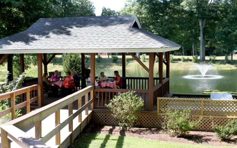 Gather in our gazebo by the lake