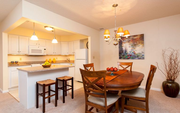 Dining area and kitchen